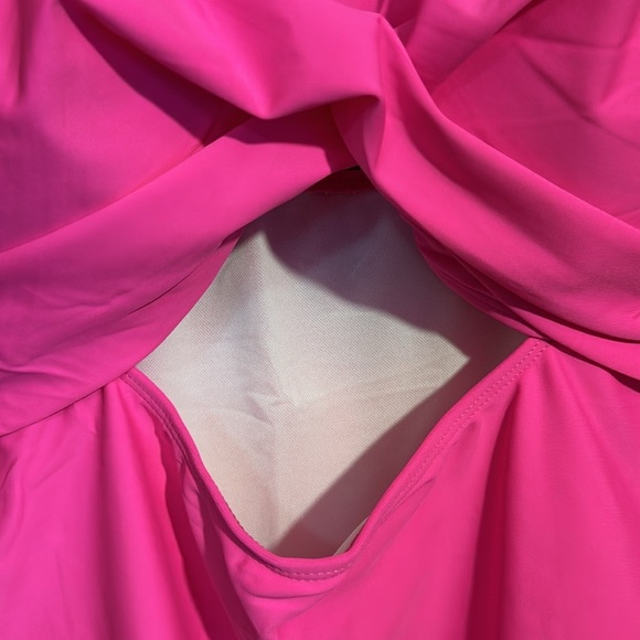 Women 1 Piece Swimsuit Cutout High Waisted BathingSuitVNeckColor Block Size XL - Picture 7 of 9